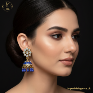 Flower Cluster Kundan Jhumkas