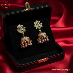 Flower Cluster Kundan Jhumkas