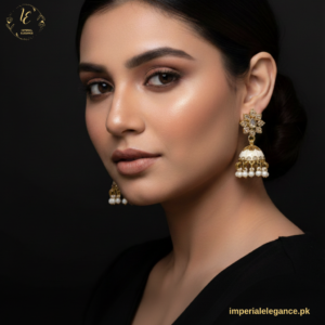 Flower Cluster Kundan Jhumkas