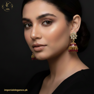 Flower Cluster Kundan Jhumkas